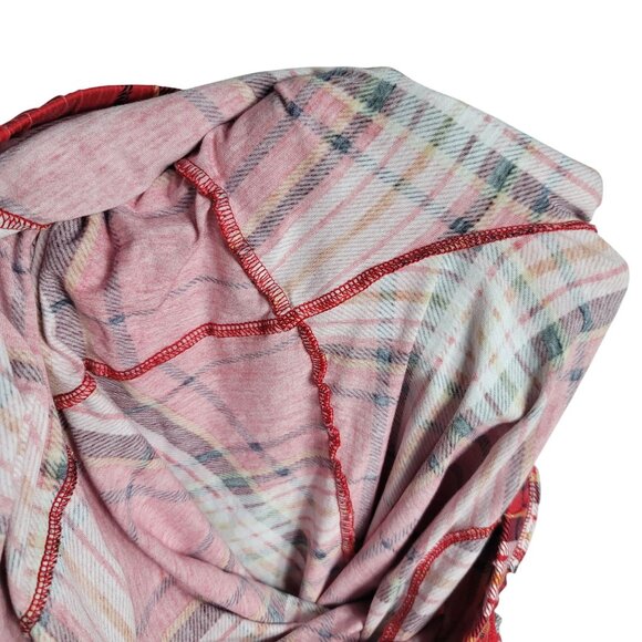 Cacique Plaid Pajamas Red Black SZ 18 20 2 PCS Pants Pullover Long Sleeve Henley - Picture 10 of 12